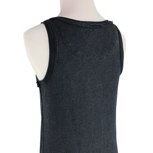 ANTHROPOLOGIE SATURDAY SUNDAY Black Henley Waffle Knit Midi Dress Size XS - Picture 6 of 8